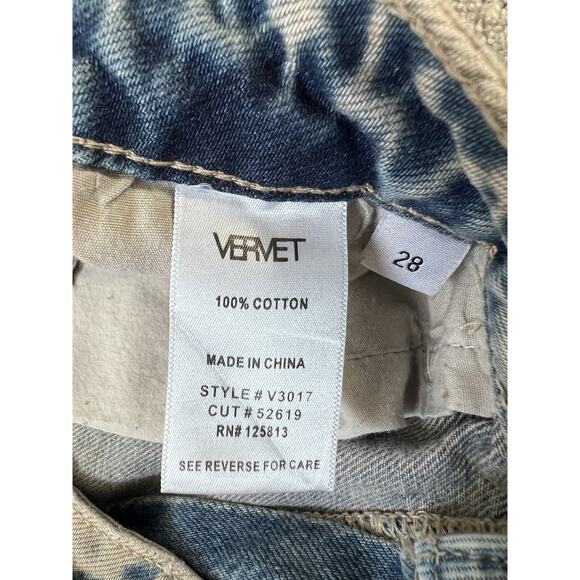 Vervet Acid Wash - Super High Rise 90s Crop Flare Jeans, Women’s 28, Grungecore - Picture 4 of 6